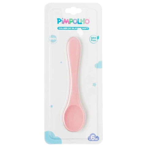 COLHER DE SILICONE SOFT PIMPOLHO ROSA