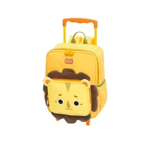 MOCHILA INFANTIL COM RODINHAS KOUII FILHOTIIS LEÃO LÉO