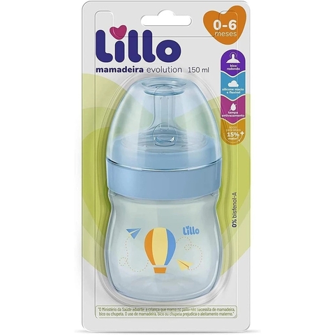 MAMADEIRA LILLO 150ML SUPER EVOLUTION PRIMEIROS PASSOS AZUL