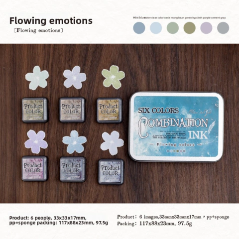 Stamp Conjunto de almofadas de carimbo de cores 6 peças