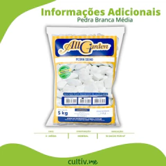 Pedra Seixo Branca Grande (5kg) ALL GARDEN - comprar online