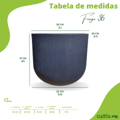 Vaso Fringe Cilíndrico 36 (20L) Cor Chumbo JAPI - comprar online
