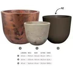 Vaso Concept Redondo N2 (13,3L) Cor Terracota JAPI na internet