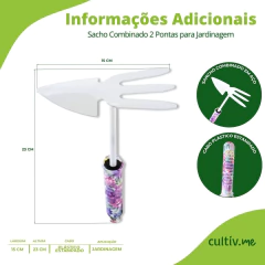 Sacho Combinado 2 Pontas Cabo Decorado Jardinagem TOP GARDEN - comprar online