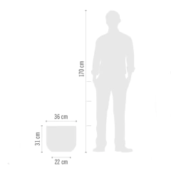 Vaso Fringe Cilíndrico 36 (20L) Cor Chumbo JAPI - Cultiv.me