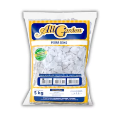 Pedra Seixo Branca Pequena (5kg) ALL GARDEN