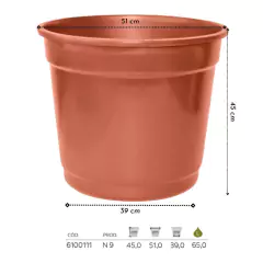 Vaso Comum Redondo 09 (65L) Cor Cerâmica NUTRIPLAN na internet