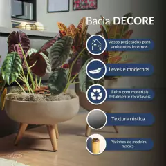 Vaso Bacia Redondo Decore 45 (12L) Cor Cimento JAPI