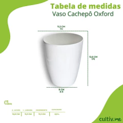 Vaso Cachepot Alto Oxford (11x12) Cor Branco OKLA - comprar online