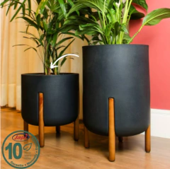 Vaso Cilíndrico Decore 33 (16L) Cor Aço Corten JAPI na internet