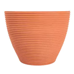 Vaso Cone Baixo Riscato 28 (18,5L) Cor Terracota VASAP - Cultiv.me
