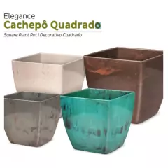 Cachepô Elegance Quadrado 02 (1,7L) Café Imperial NUTRIPLAN - Cultiv.me
