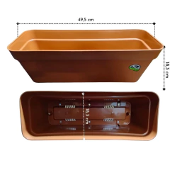 Jardineira BARI 50 (49,5X18,3) Cor Terracota OKLA - loja online