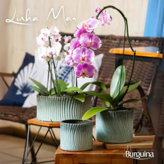 Vaso de Cerâmica Linha Mar (12) Azul Nevoa BURGUINA na internet