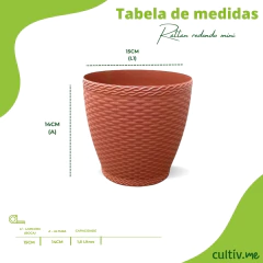 Vaso Rattan Redondo Mini (1,8L) Cor Telha INJEPLASTEC - comprar online