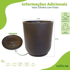 Vaso Cilindro Com Prato (37x43) Cor Café OVASO - comprar online