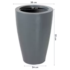 Vaso Cone Liso 55 (42L) Cinza Claro VASAP - loja online