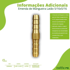 Emenda de Mangueira Latão (Espiga 5/16 x 5/16) GARDEN - comprar online