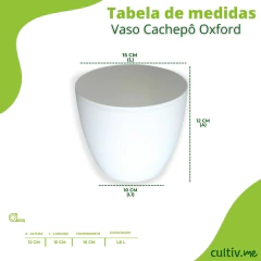 Vaso Cachepot Redondo Oxford (15x12) Cor Branco OKLA - comprar online