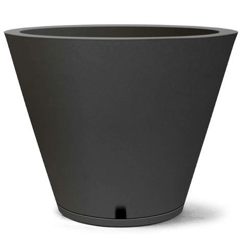 Vaso Petra Cone 30 com Prato (20L) Preto NUTRIPLAN