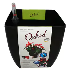 Vaso Autoirrigável Oxford Reservatório (16X16X15) Preto OKLA