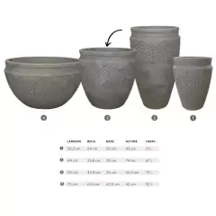 Imagem do Vaso Tribo Cilíndrico 55 (72L) Cor Cimento Queimado JAPI
