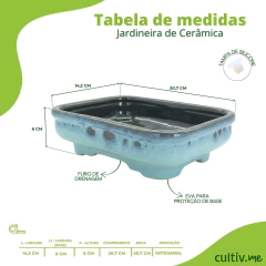 Vaso Cerâmica Esmaltado Bonsai (20) Azul Névoa BURGUINA - comprar online