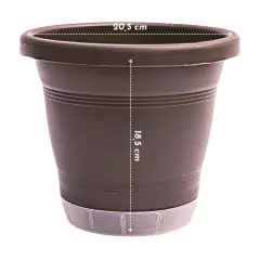 Vaso Milano Prato Anti-Dengue (P-20,5x18,5) Tabaco RIQUEPLÁS - loja online