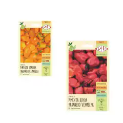 Kit sementes pimenta habanero vermelha e amarela ISLA