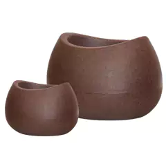 KIT Vaso Texturizado Oval (Cor Ferrugem) NUTRIPLAN