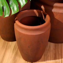 Vaso Antique Cilíndrico 32 (22L) Cor Aço Corten JAPI - Cultiv.me