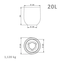 Imagem do Vaso Cilíndrico Liso 33 (20L) Cor Macchiato JAPI