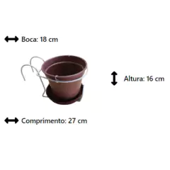 Suporte Orquídea Branco com Vaso e Prato (N17) JC JARDIM - loja online