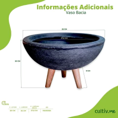 Vaso Bacia Pé Palito (20x32) Preto ALPE E ARITANA - comprar online