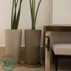 Vaso Europa Cônico 33 (37L) Cor Cimento JAPI - Cultiv.me