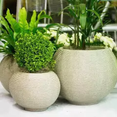 Vaso Ondulado Redondo 26 (20L) Cor Granito NUTRIPLAN - loja online