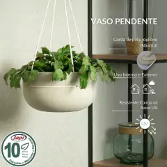 Vaso Rústico Suspenso com Corda 28 (7L) Cor Cimento JAPI