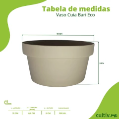 Vaso Cuia Bari Eco (10x5) Cor Cinza Taupe OKLA - comprar online