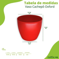 Vaso Cachepot Redondo Oxford (15x12) Cor Vermelho OKLA - comprar online