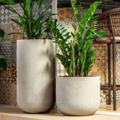 Vaso Fringe Cilíndrico 36 (20L) Cor Off-White JAPI - Cultiv.me