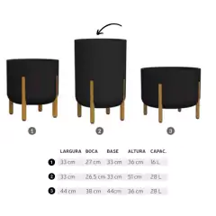 Vaso Cilíndrico Decore 34 (28L) Verde Musgo JAPI - Cultiv.me