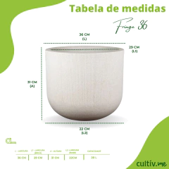 Vaso Fringe Cilíndrico 36 (20L) Cor Off-White JAPI - comprar online