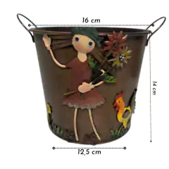 Vaso Cachepô Decorativo em Lata com Alça (Menina) TOP GARDEN - comprar online