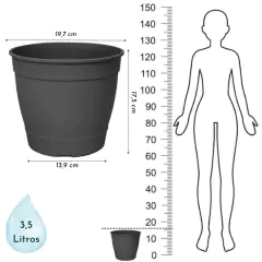 Vaso Aquarela 4,5 (3,5L) Preto NUTRIPLAN - comprar online
