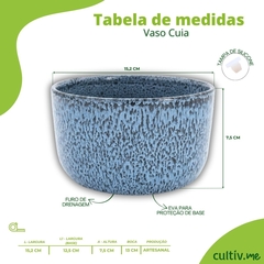 Vaso para Cuia Cerâmica Esmaltada (13) Azul Cascata BURGUINA - comprar online