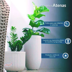 Imagem do Vaso Atenas Cilíndrico 36 (20L) Cor Off-White JAPI