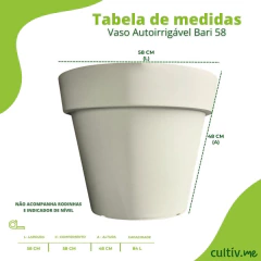 Vaso Autoirrigável Bari 58 (58x48) Cinza Taupe OKLA - comprar online