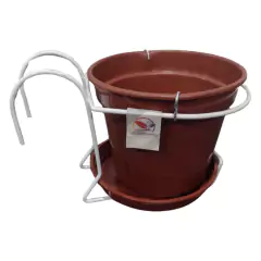 Suporte Orquídea Branco com Vaso e Prato (N17) JC JARDIM - Cultiv.me