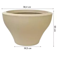 Vaso Ming Redondo Baixo 23 (12L) Cor Areia NUTRIPLAN - loja online