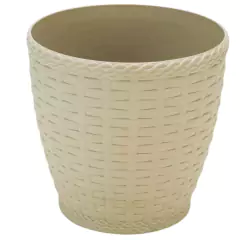 Vaso Rattan Redondo Médio (10L) Palha INJEPLASTEC